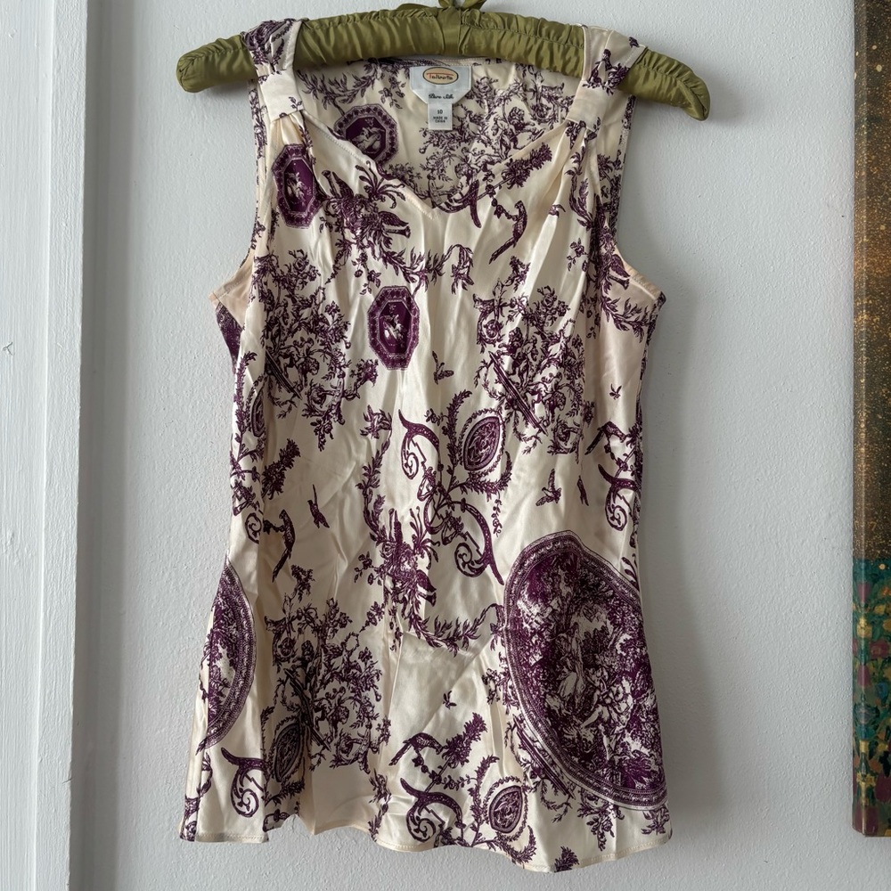 Talbots Pure Silk Coquette Tank Top